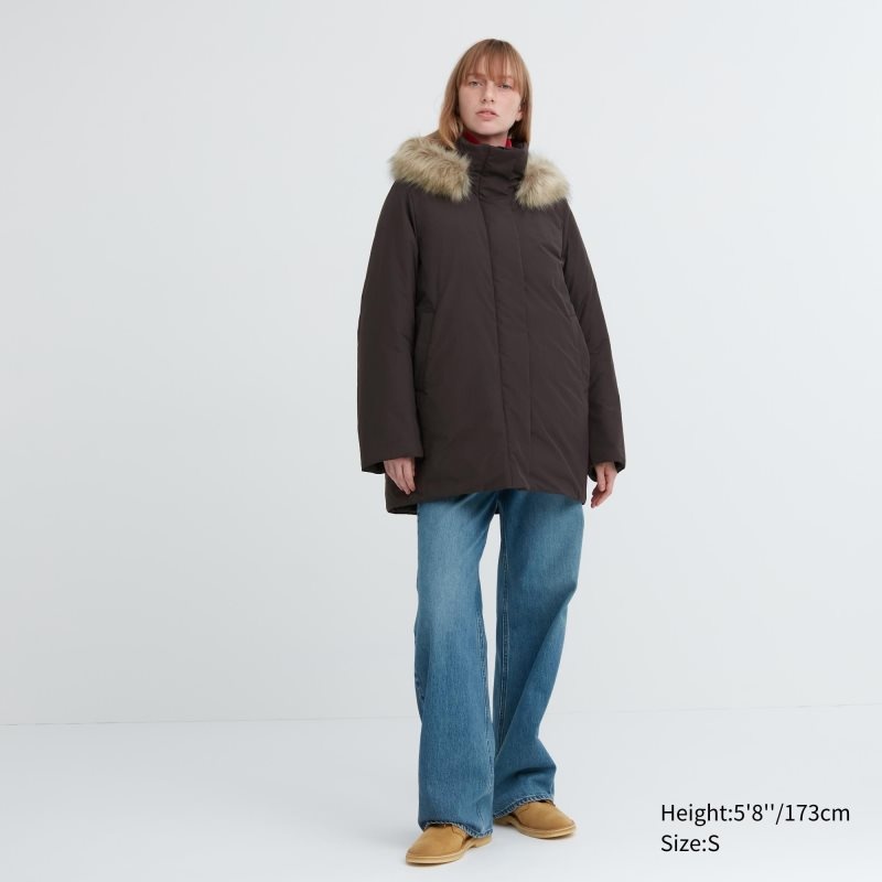 Black Women Uniqlo Hybrid Down Coats | USA GLNWI-1584