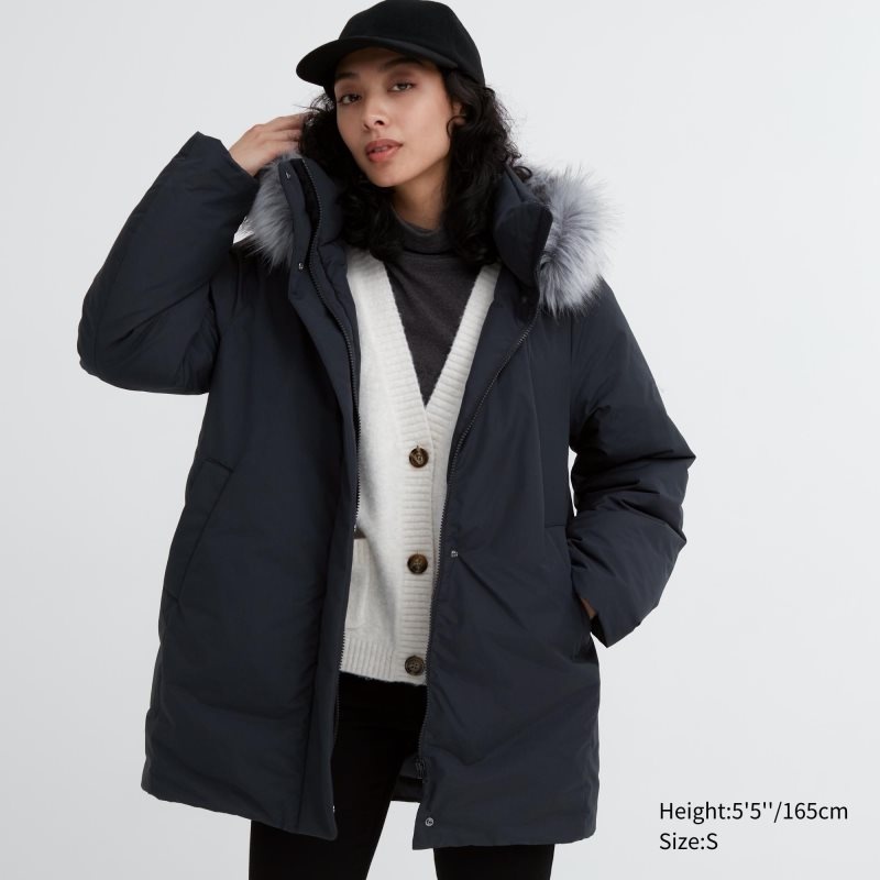 Black Women Uniqlo Hybrid Down Coats | USA GLNWI-1584