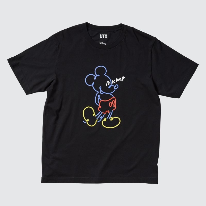 Black Women Uniqlo Mickey Stands Ut (Short-sleeve Graphic) T Shirts | USA MEBIZ-1287