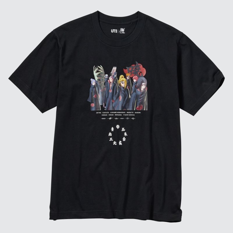 Black Women Uniqlo Naruto Ut (Short-sleeve Graphic) (Akatsuki Organization) T Shirts | USA CIHMR-1647