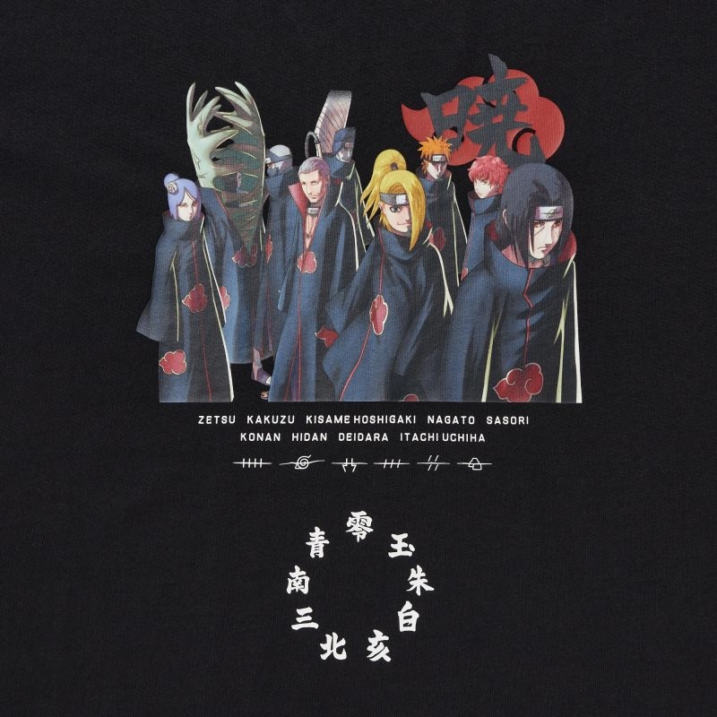 Black Women Uniqlo Naruto Ut (Short-sleeve Graphic) (Akatsuki Organization) T Shirts | USA CIHMR-1647