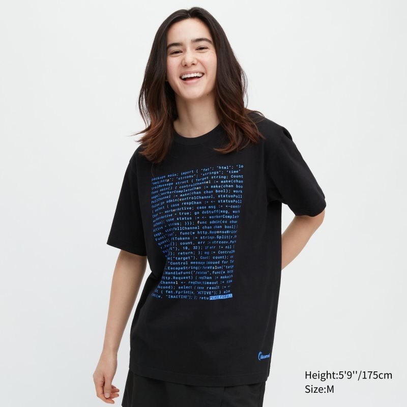 Black Women Uniqlo Peace For All (Akamai) (Short-sleeve Graphic) T Shirts | USA OUSKW-5783