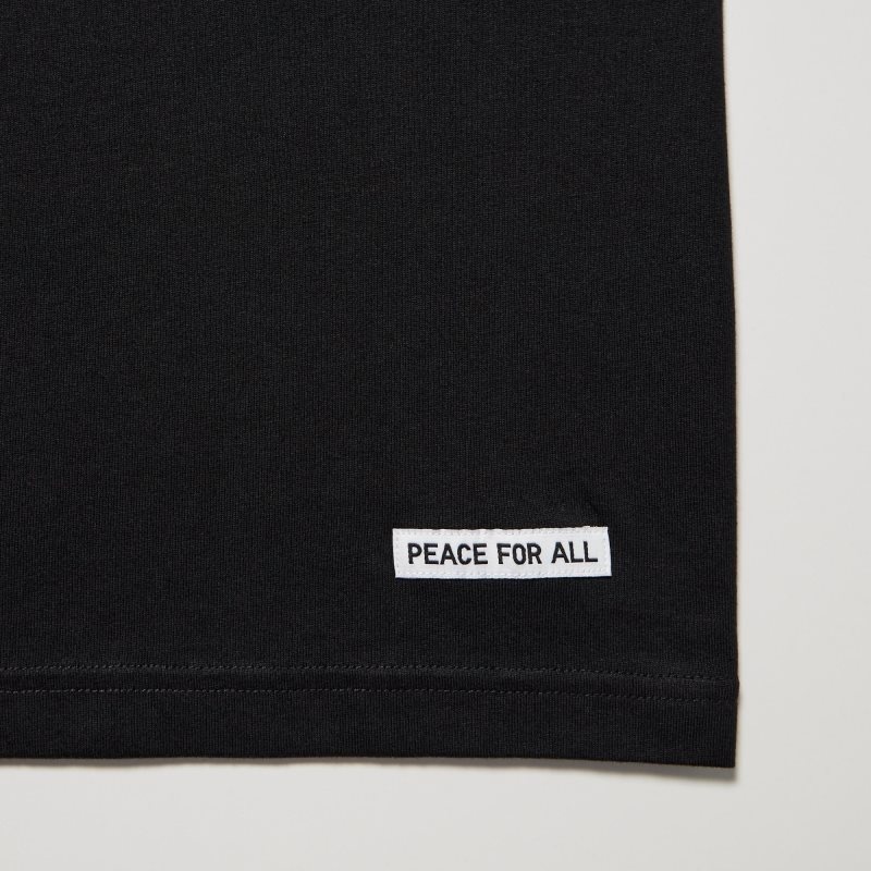 Black Women Uniqlo Peace For All (Shingo Kunieda) (Short Sleeve Graphic) T Shirts | USA SWKLM-2183