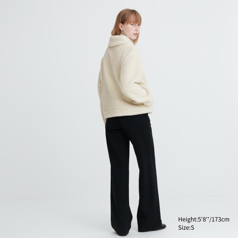 Black Women Uniqlo Pile-lined Fleece Jackets | USA IZNQE-6842