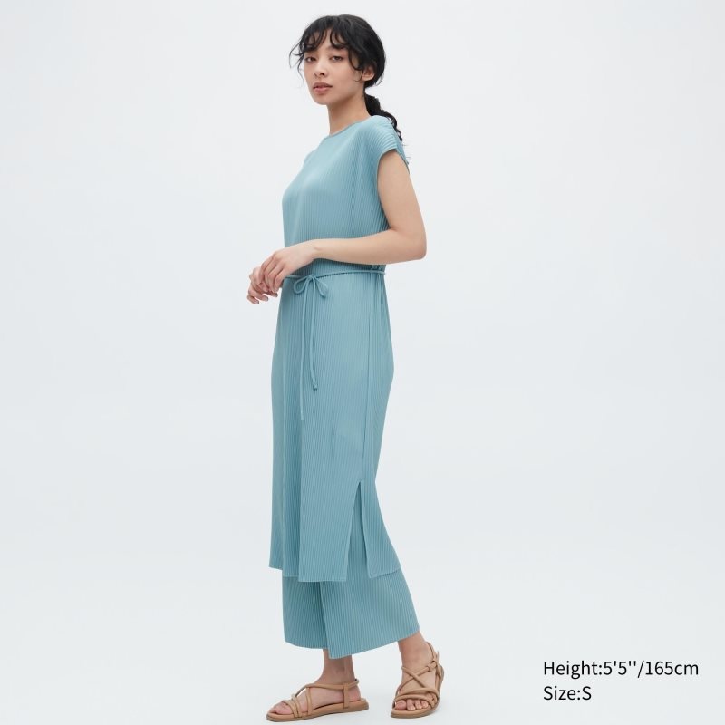 Black Women Uniqlo Pleated Straight Pants | USA UGFAW-5091