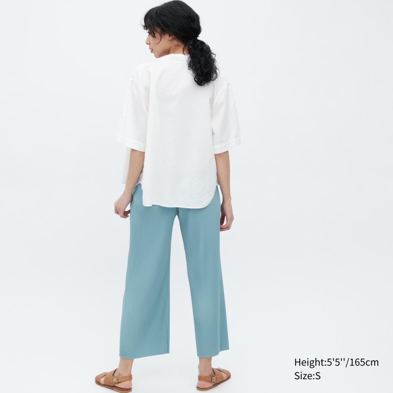 Black Women Uniqlo Pleated Straight Pants | USA UGFAW-5091