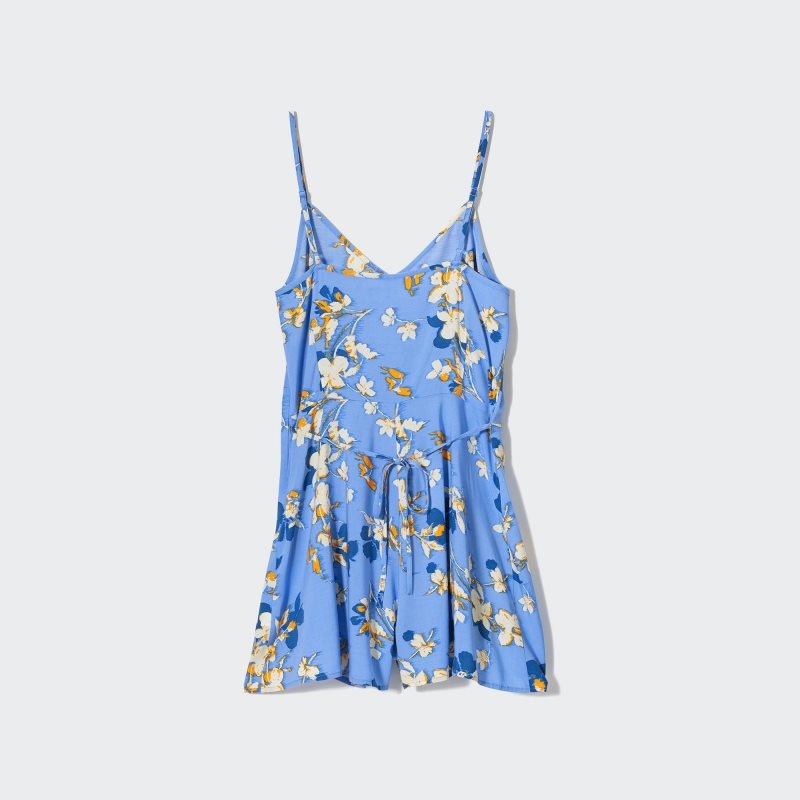 Black Women Uniqlo Printed Camisole Romper Dress | USA MWRSK-1860