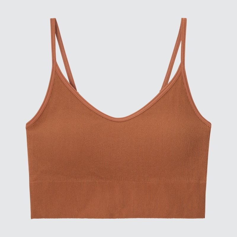 Black Women Uniqlo Seamless Half Camisole Bras | USA ZGXYF-2645