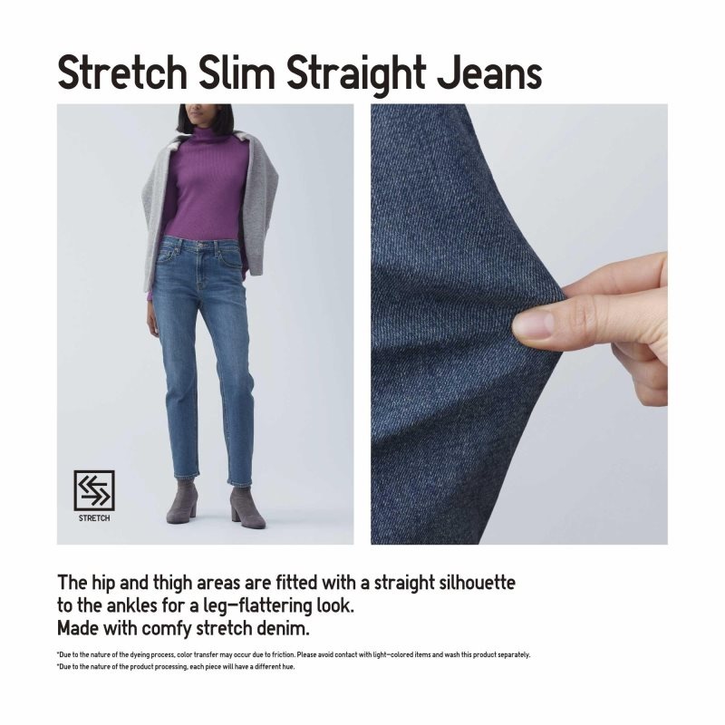 Black Women Uniqlo Slim Straight Jeans | USA AJTBE-6270