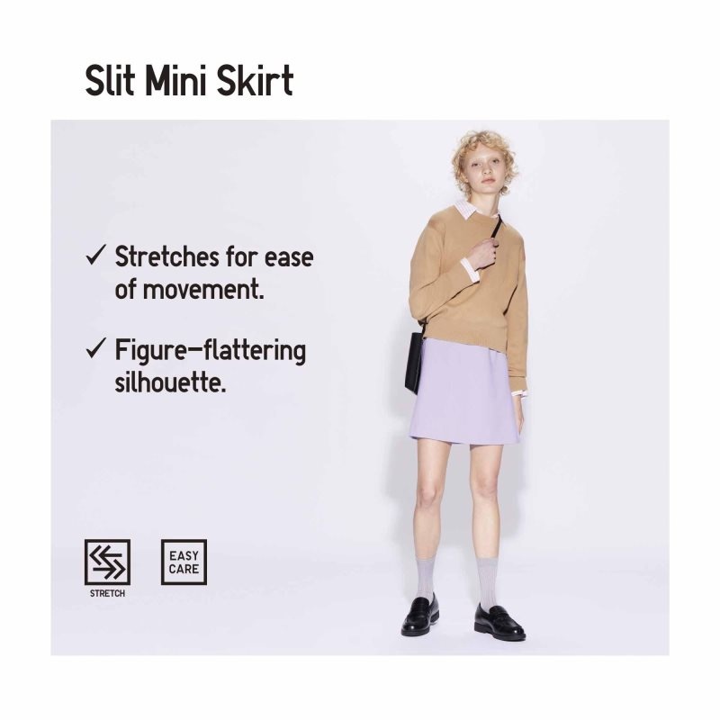 Black Women Uniqlo Slit Mini Skirts | USA QZOFA-3175