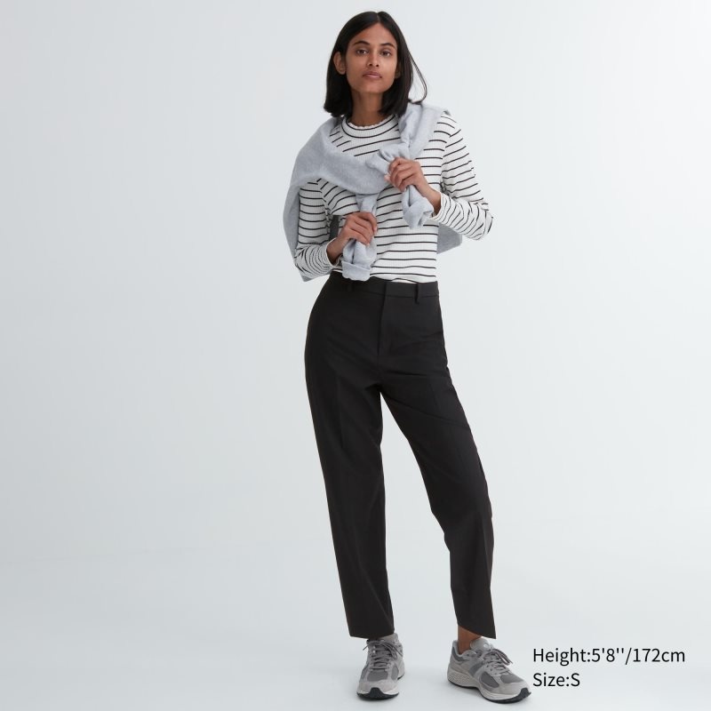 Black Women Uniqlo Smart Ankle (2-way Stretch, Tall) Pants | USA TCJRS-1974