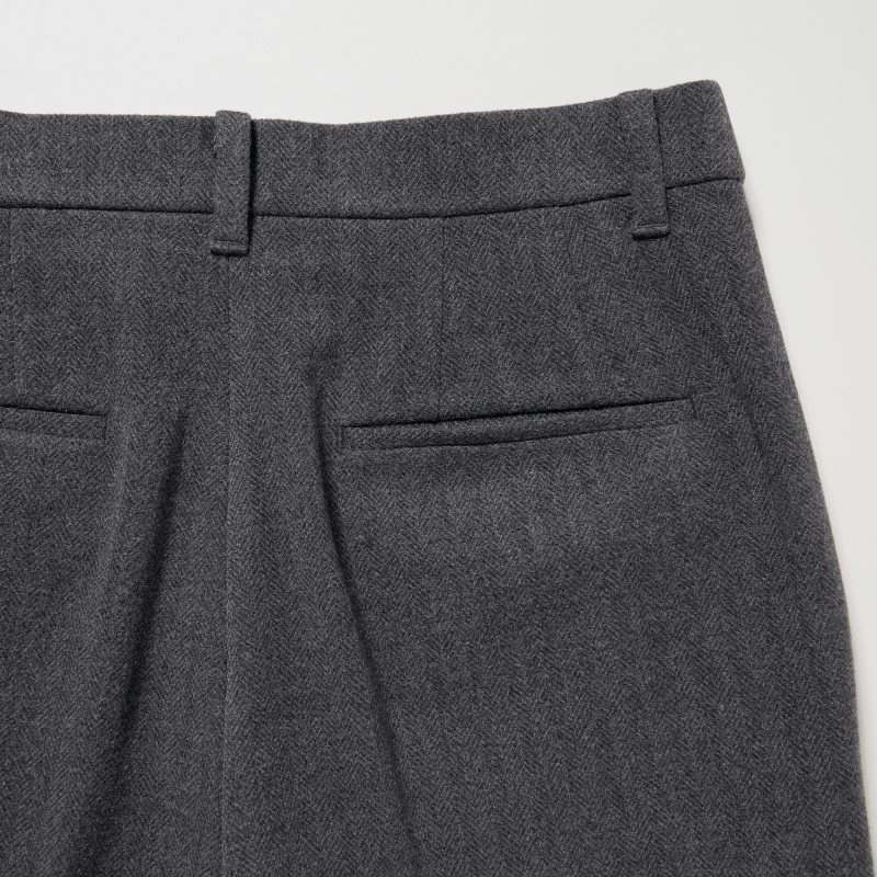 Black Women Uniqlo Smart Brushed Ankle Pants | USA IKCNL-2167