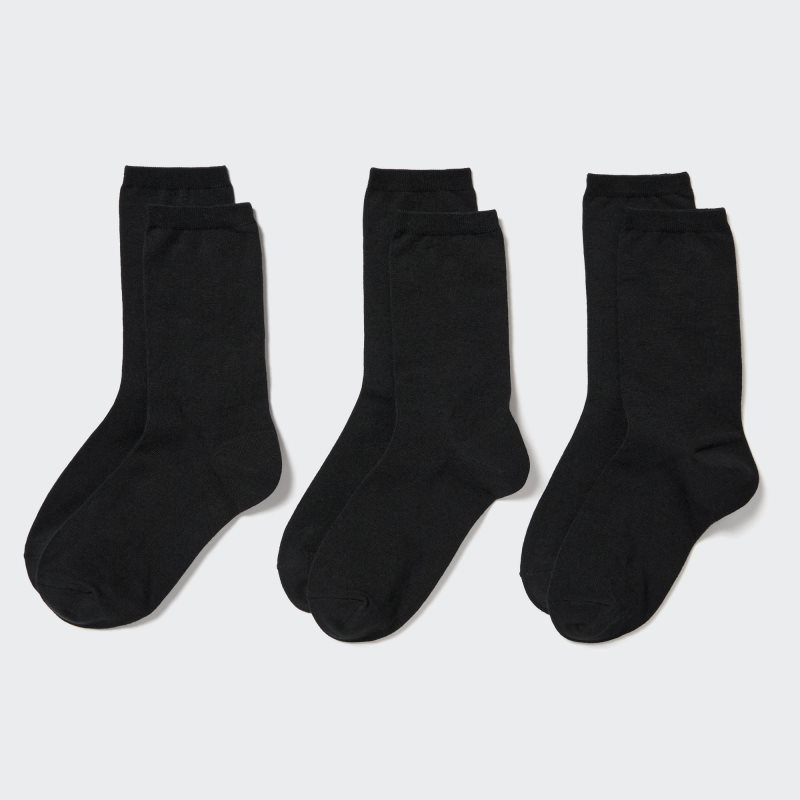 Black Women Uniqlo Socks (3 Pairs) Socks | USA NBVZA-3096