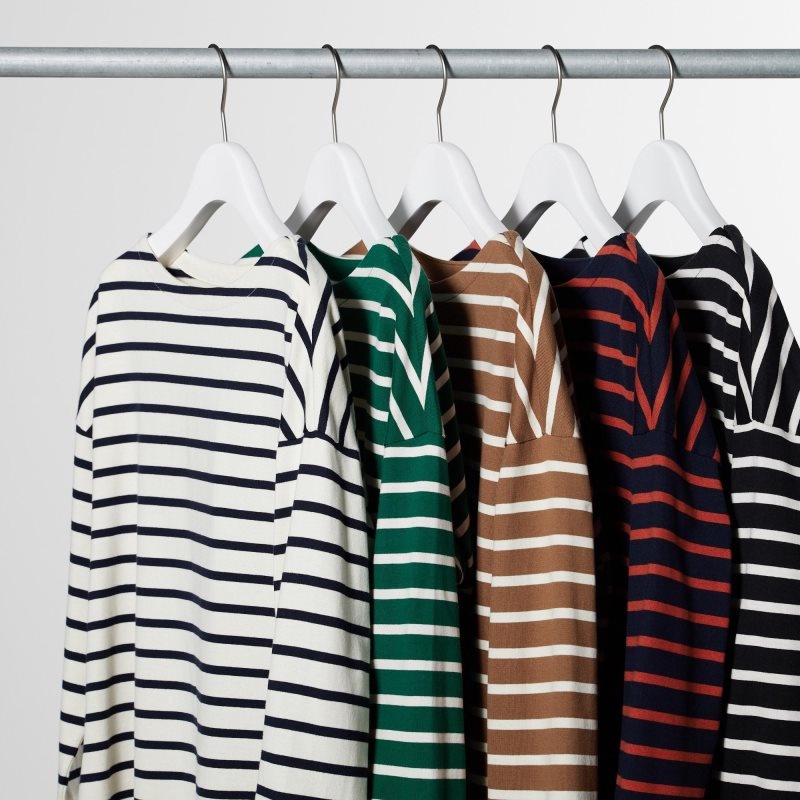 Black Women Uniqlo Striped Long Sleeve T Shirts | USA XKTMP-7859