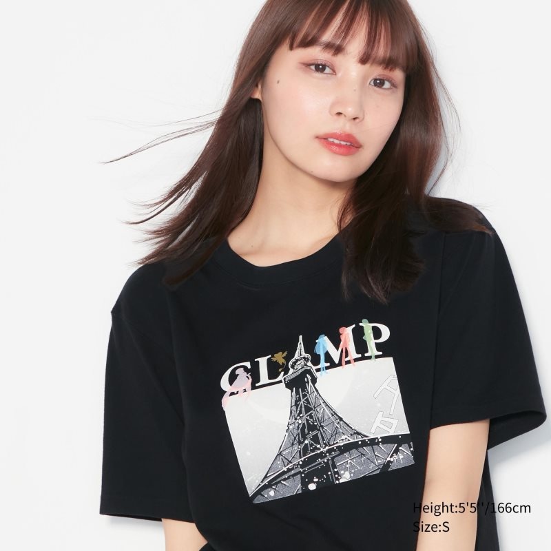 Black Women Uniqlo The World Of Clamp Ut (Short-sleeve Graphic) (Clamp) T Shirts | USA CSNBV-8965