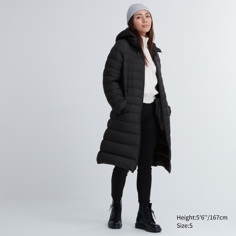 Black Women Uniqlo Ultra Light Down Long Coats | USA IUYVB-4015