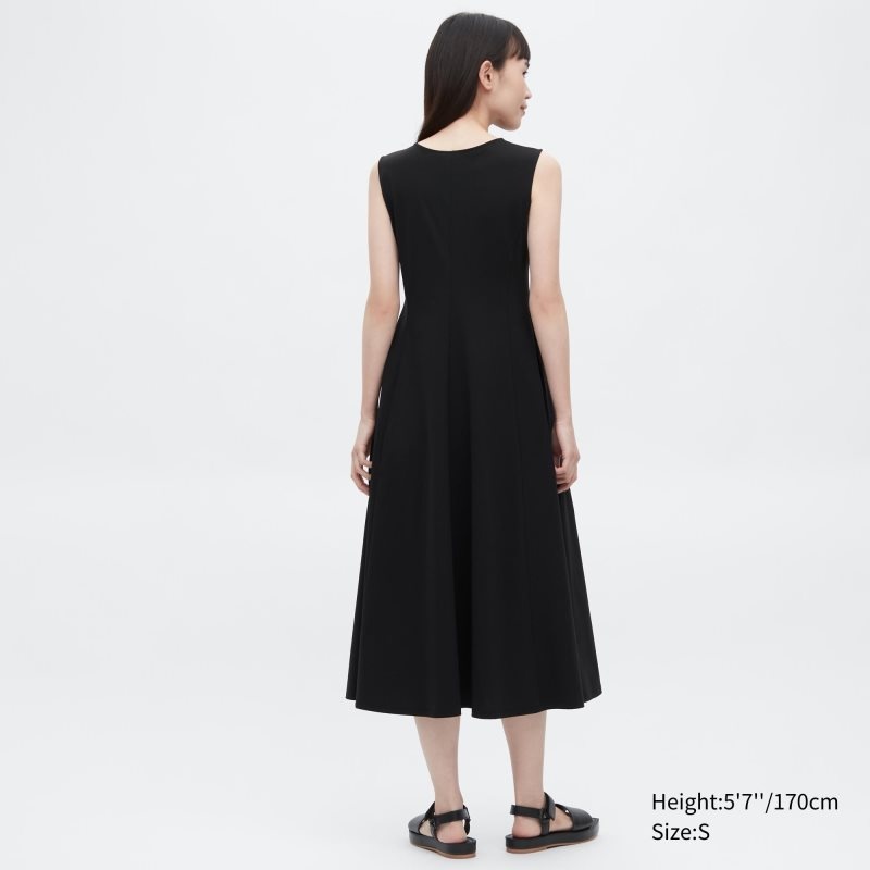 Black Women Uniqlo Ultra Stretch Airism Sleeveless Dress | USA CUSXJ-1056