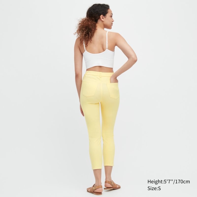 Black Women Uniqlo Ultra Stretch High-rise Cropped Leggings Pants | USA SOLJM-2049