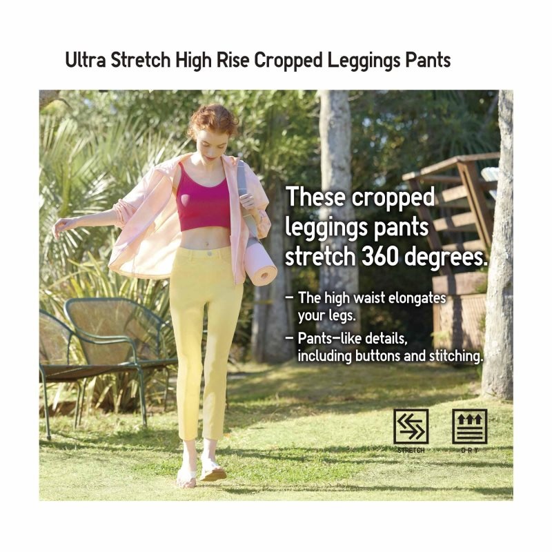 Black Women Uniqlo Ultra Stretch High-rise Cropped Leggings Pants | USA SOLJM-2049