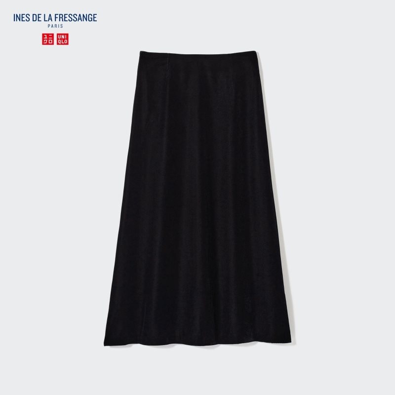 Black Women Uniqlo Velvet Narrow Skirts | USA SLAYK-9357