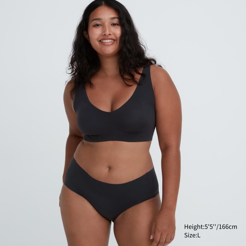 Black Women Uniqlo Wireless (Ultra Relax) Bras | USA YJHSN-3796