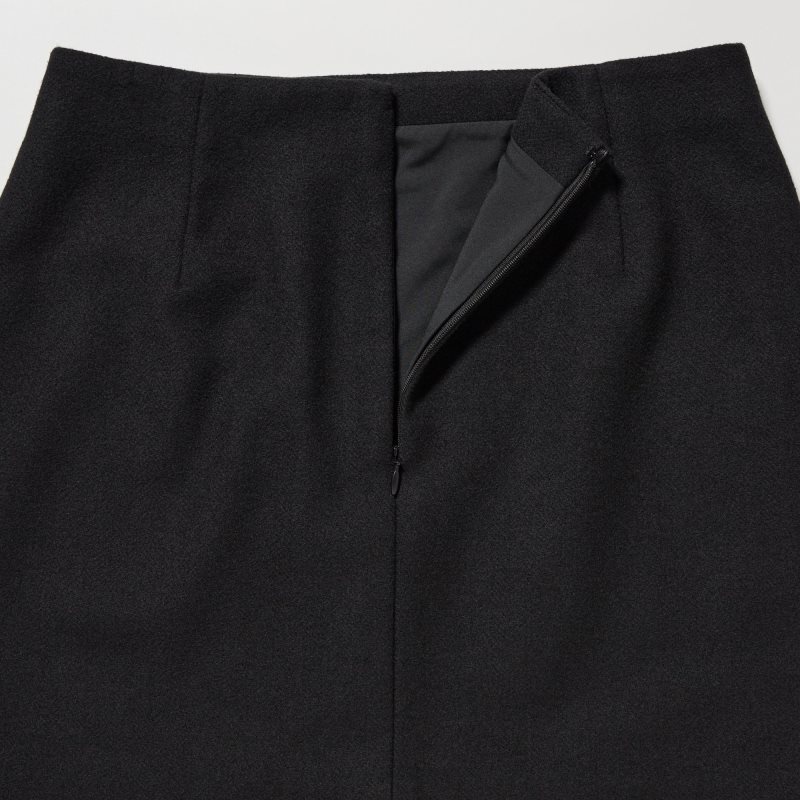 Black Women Uniqlo Wool Blend Mini Skirts | USA ABQNZ-8594