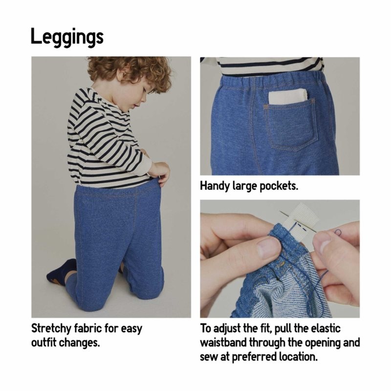 Blue Baby Uniqlo Dinosaur Relaxed-fit Leggings | USA HQWMZ-9207