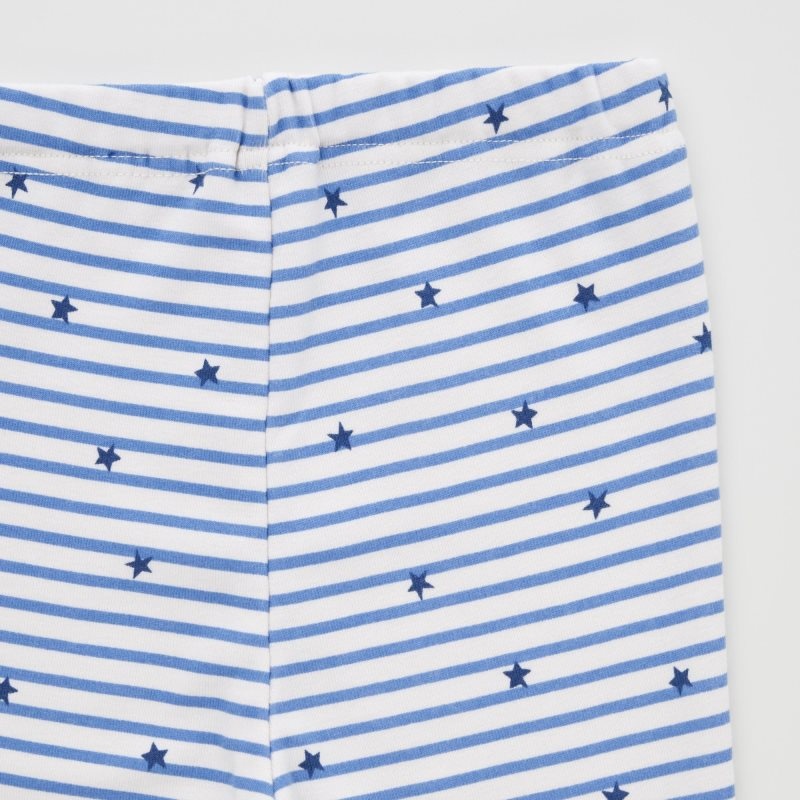 Blue Baby Uniqlo Soft Stretch Cotton Long-sleeve (Star And Stripe) Pajamas | USA NYRJT-7256