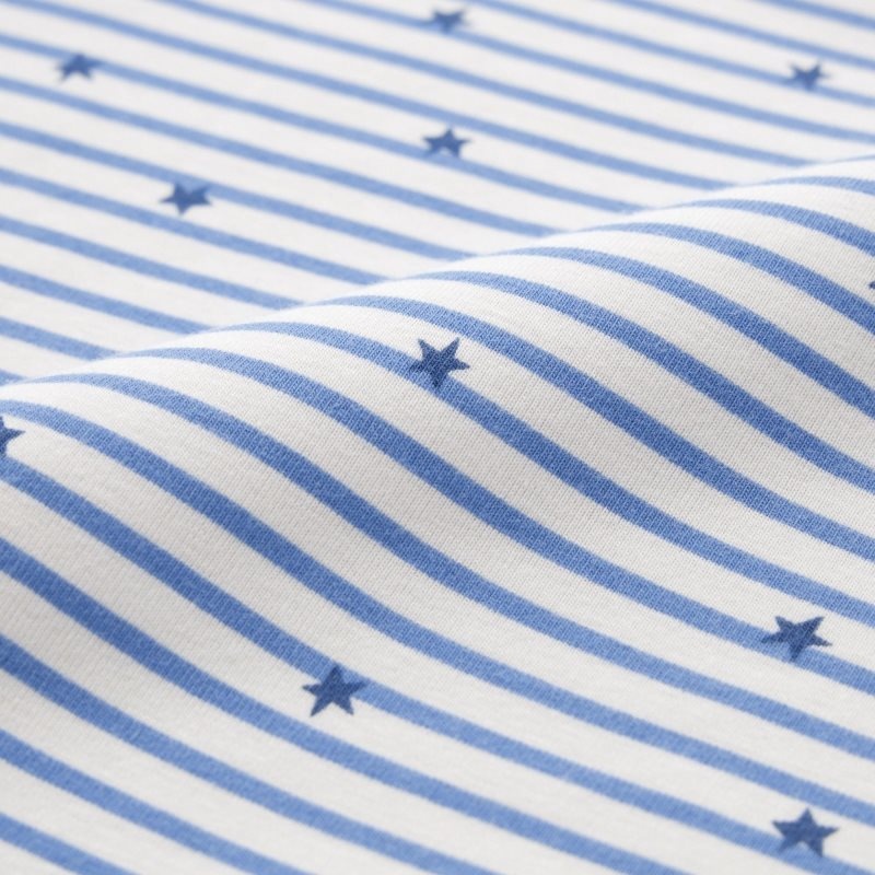 Blue Baby Uniqlo Soft Stretch Cotton Long-sleeve (Star And Stripe) Pajamas | USA NYRJT-7256