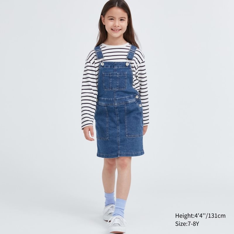 Blue Kids Uniqlo Denim Jumper Skirts | USA UCSLZ-0641