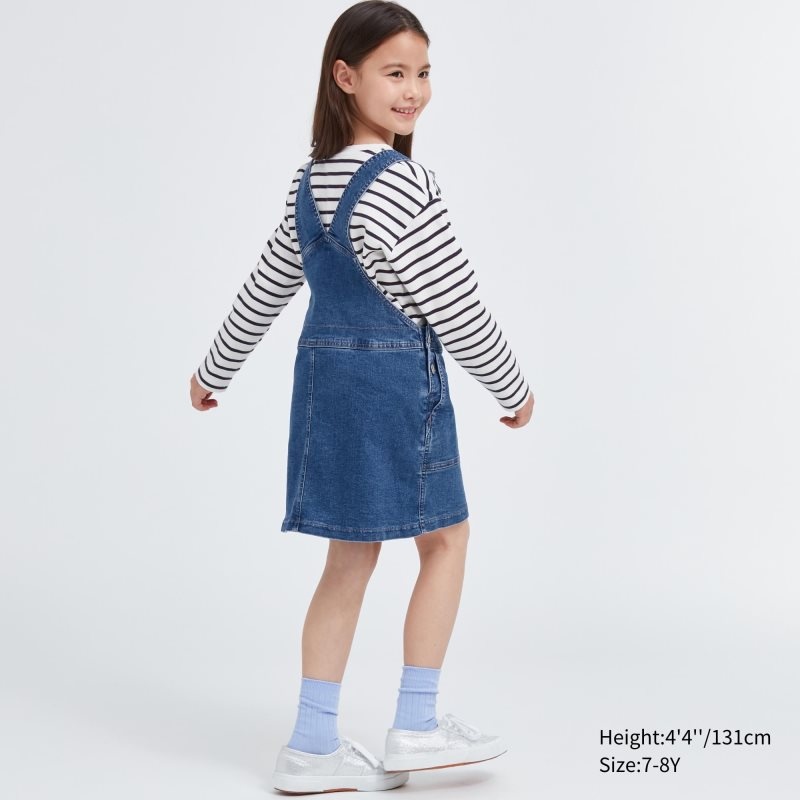 Blue Kids Uniqlo Denim Jumper Skirts | USA UCSLZ-0641