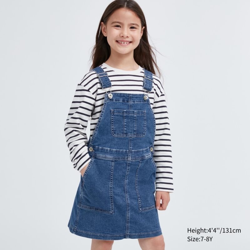 Blue Kids Uniqlo Denim Jumper Skirts | USA UCSLZ-0641