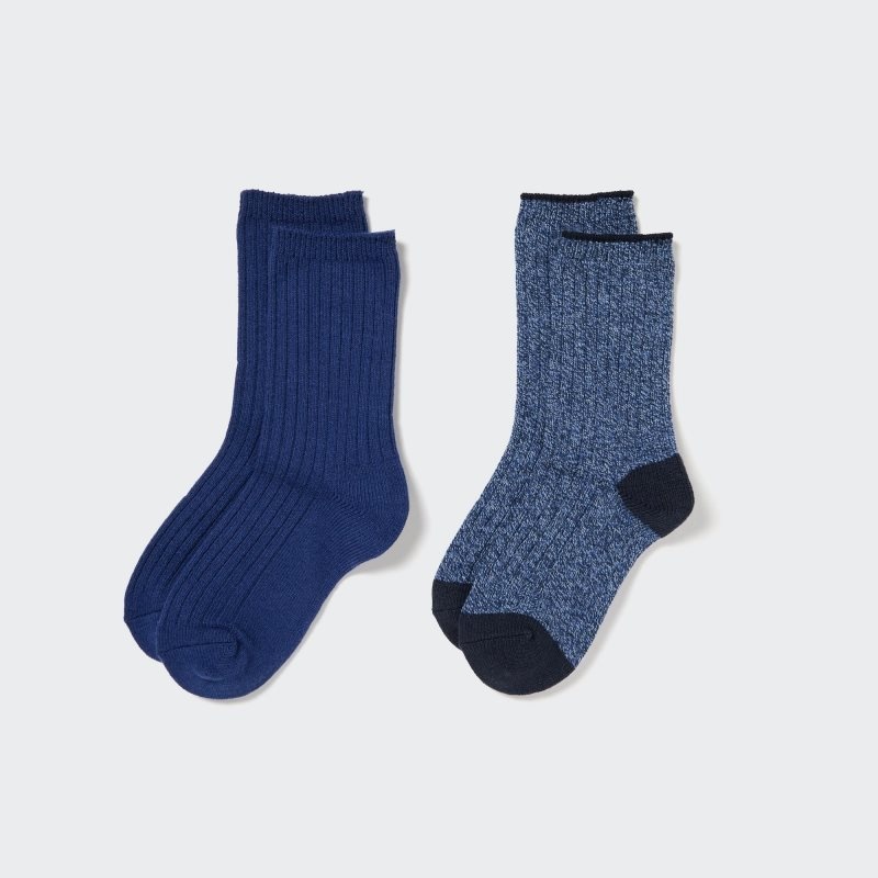 Blue Kids Uniqlo Heattech (2 Pairs) Socks | USA VWQHJ-4536