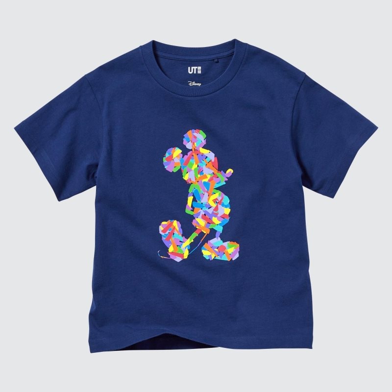 Blue Kids Uniqlo Mickey Stands Ut (Short Sleeve Graphic) T Shirts | USA BKJYH-5182