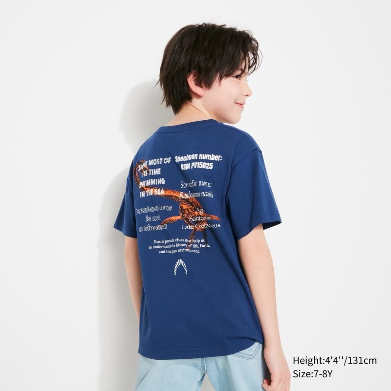 Blue Kids Uniqlo National Museum Of Nature And Science, Tokyo Ut (Short-sleeve Graphic) T Shirts | USA OPJYE-9234