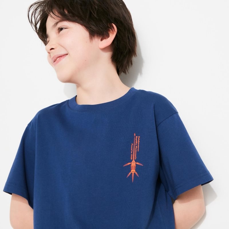 Blue Kids Uniqlo National Museum Of Nature And Science, Tokyo Ut (Short-sleeve Graphic) T Shirts | USA OPJYE-9234