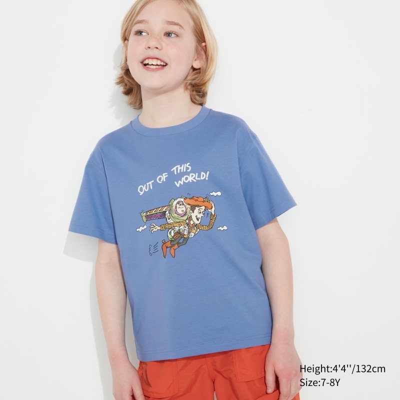 Blue Kids Uniqlo Pixar Art Ut (Short-sleeve Graphic) (Kazuma Mikami) T Shirts | USA IWUKN-1325