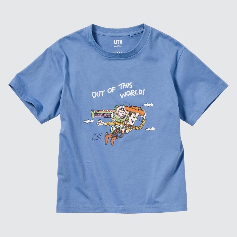 Blue Kids Uniqlo Pixar Art Ut (Short-sleeve Graphic) (Kazuma Mikami) T Shirts | USA IWUKN-1325