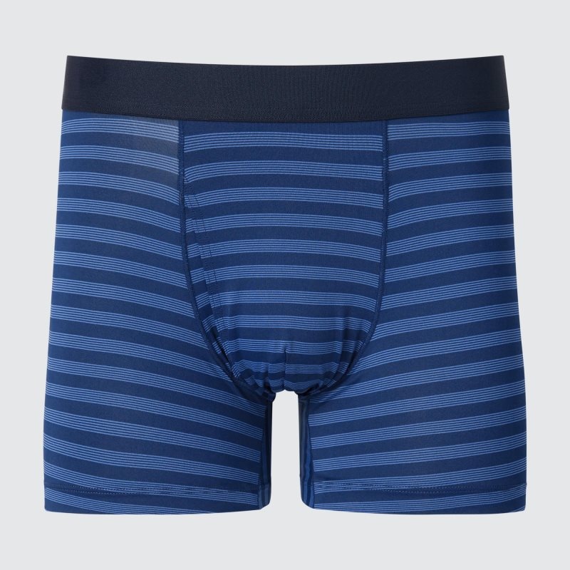 Blue Men Uniqlo Airism Striped Boxer Briefs | USA DGIUF-7102