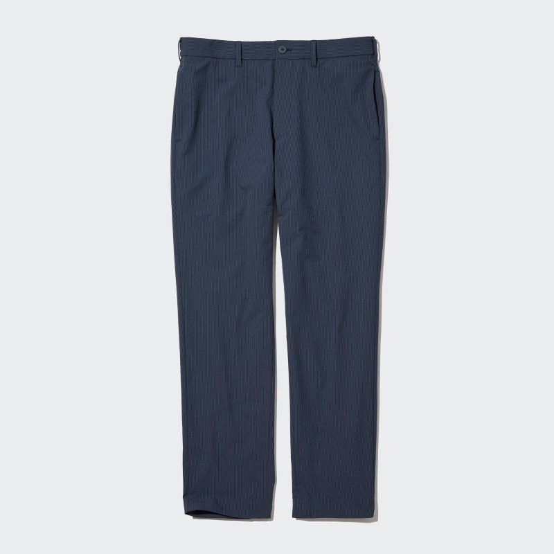 Blue Men Uniqlo Airsense Relaxed (Seersucker) Pants | USA IOQER-5873