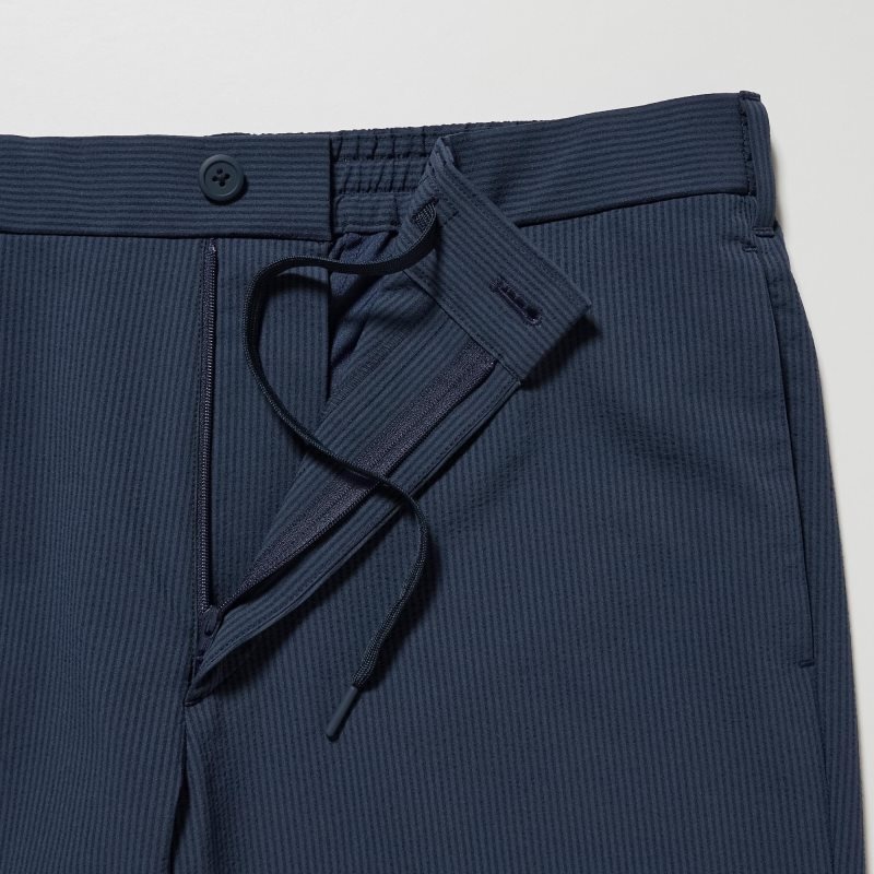 Blue Men Uniqlo Airsense Relaxed (Seersucker) Pants | USA IOQER-5873