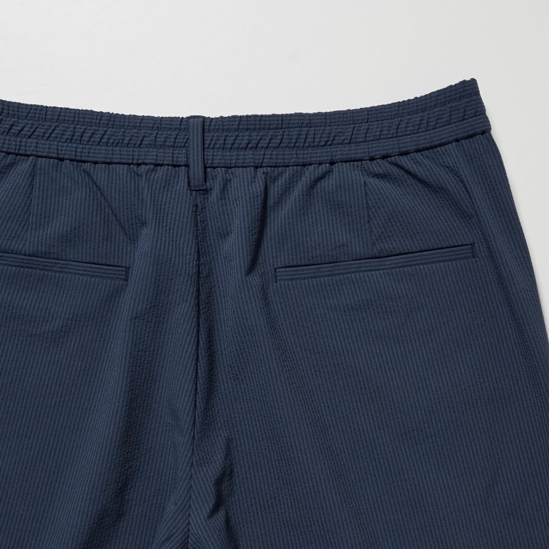 Blue Men Uniqlo Airsense Relaxed (Seersucker) Pants | USA IOQER-5873