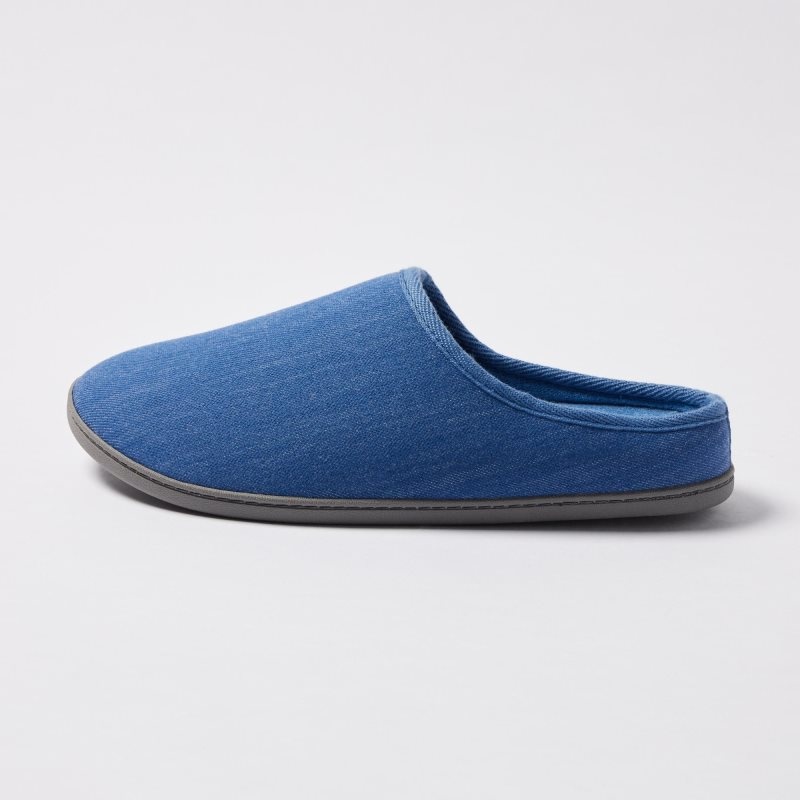 Blue Men Uniqlo Denim Like Room (Rubber Sole) Slippers | USA FVKUX-8253