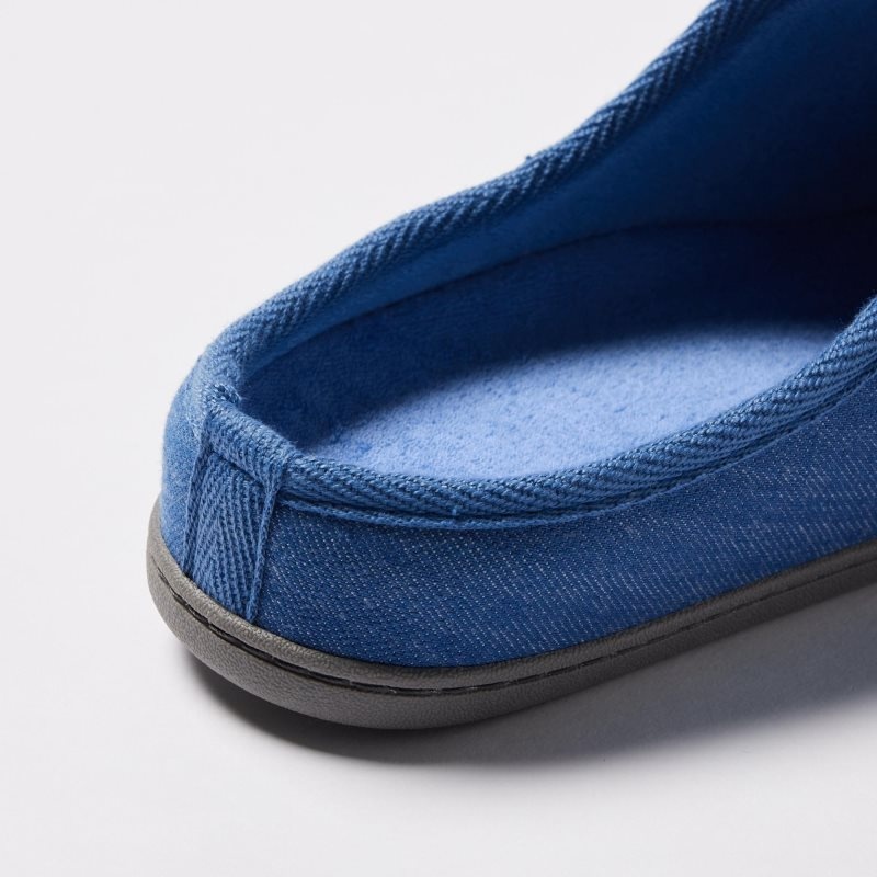 Blue Men Uniqlo Denim Like Room (Rubber Sole) Slippers | USA FVKUX-8253