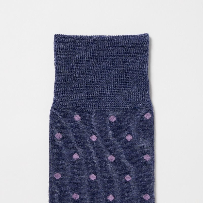 Blue Men Uniqlo Dotted Socks | USA VFAHW-6579