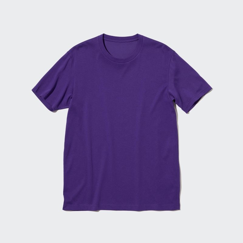 Blue Men Uniqlo Dry Crew Neck Short-sleeve Color T Shirts | USA DFXTB-2038