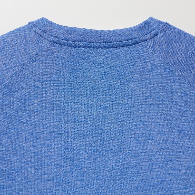 Blue Men Uniqlo Dry-ex Crew Neck Short-sleeve T Shirts | USA HFKBJ-6194