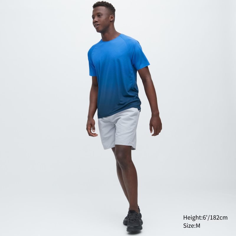 Blue Men Uniqlo Dry-ex Crew Neck Short-sleeve (Lightweight) T Shirts | USA WDGJU-7032