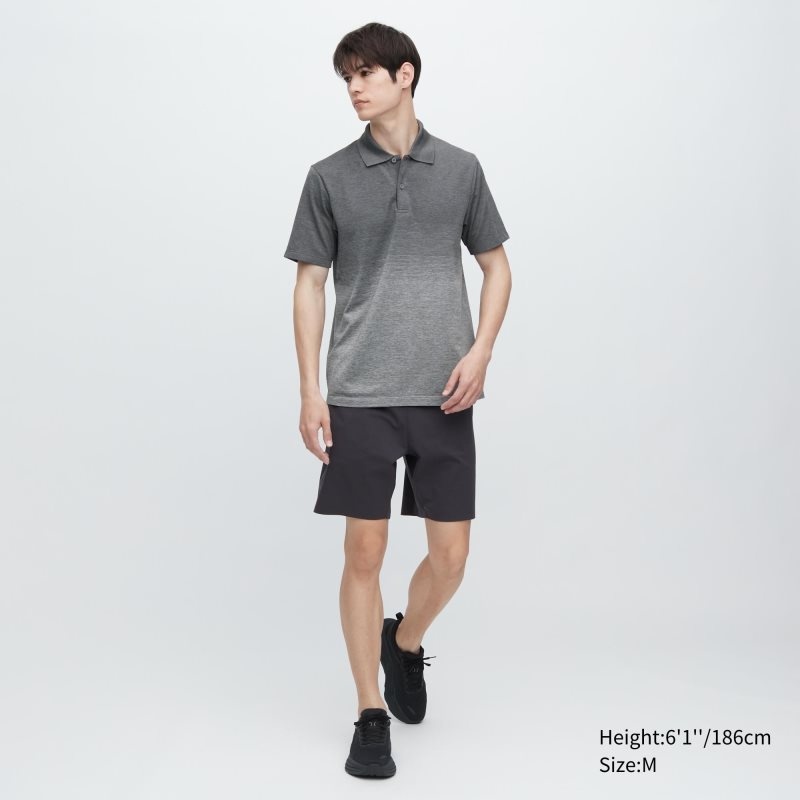 Blue Men Uniqlo Dry-ex (Gradient) Polo Shirts | USA GYKFH-0526