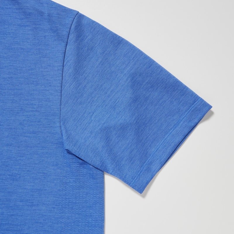 Blue Men Uniqlo Dry-ex Polo Shirts | USA PJUNL-5064